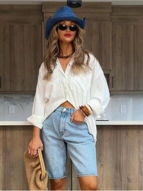 Nikki Beach Navy Raffia Sun Hat with Black Trim